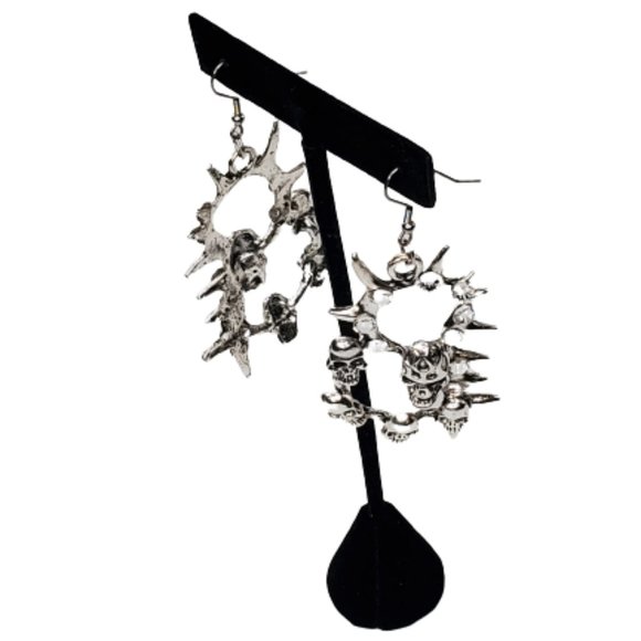 Skull with Multi Skulls Dangle Earring with Swarovski Crystals. New!!! - Picture 3 of 6